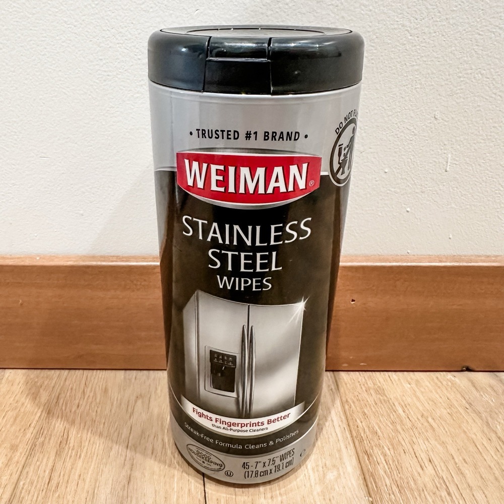 NEW Weiman Products Stainless Steel Wipes 45 Count Pack of 1-USA